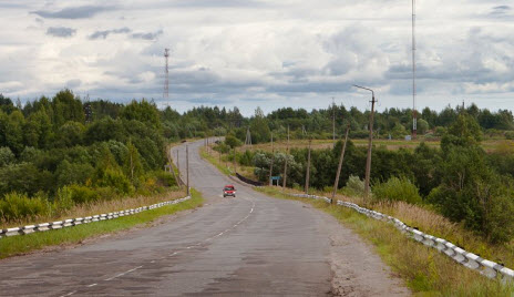 Трасса Р52, дорога Р52 возле поселка Медведь
