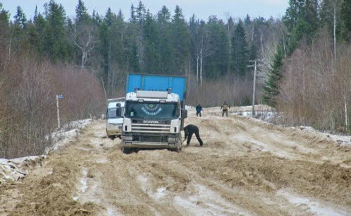 Трасса Р2, дорога Р2 в межсезонье