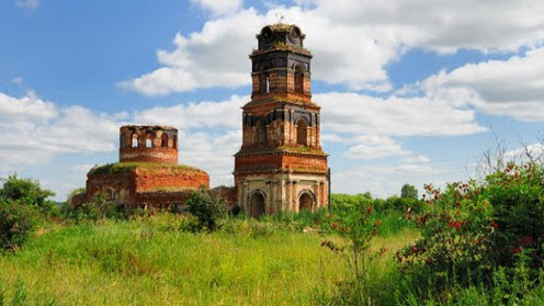 Останки Свято-Георгиевского храма, Кадное, трасса Р141