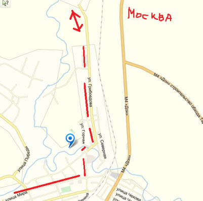 схема объезда пробки на трассе Дон, тарасовский