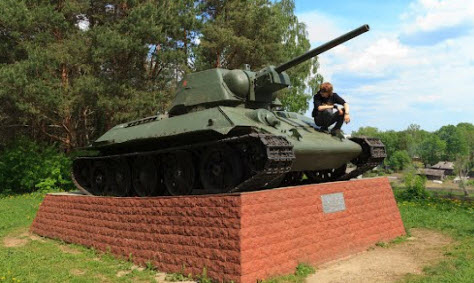 танк Т34, Белый, трасса р136