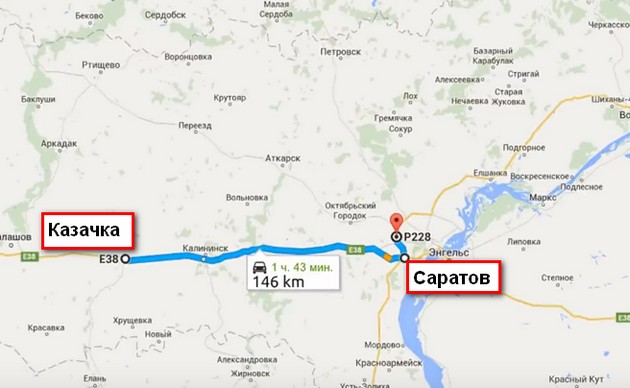 схема трассы казачка саратов