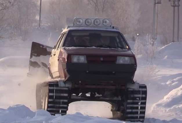 ваз 21099 на гусеницах