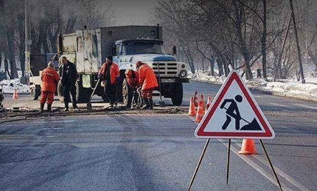 ремонт на трассе р-23