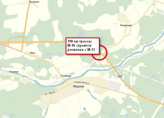 развязка на 198 км трассы м-10
