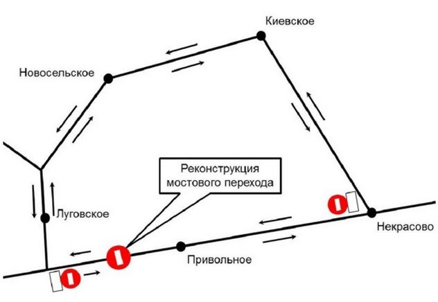 схема объезда на трассе березовка жемчужное