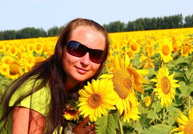 в подсолнухах