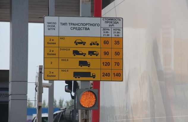 указатель на платном отрезке м-4