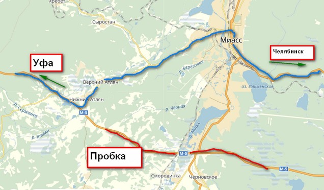 объезд пробки возле Миасса