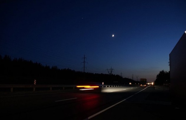 трасса м5 ночью