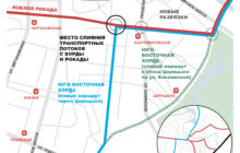 Юго-Восточная хорда на карте Москвы